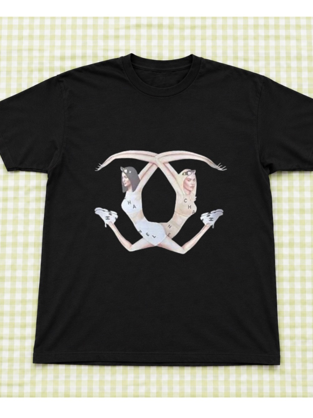 Gildan Black Cha- Nel Graphic Tee For Unisex